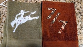 My first set of towels....that is suppose to be a lady bronc rider